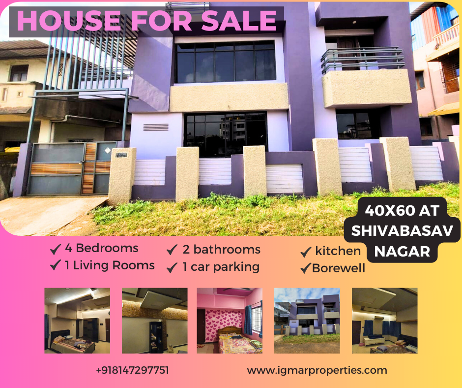 House for Sale 40x60 At Shivabasav nagar 4BHK