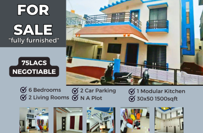 House for Sale at Ujwal Nagar Belgaum 30x50 1500sqft 6 BHK Fully Furnished