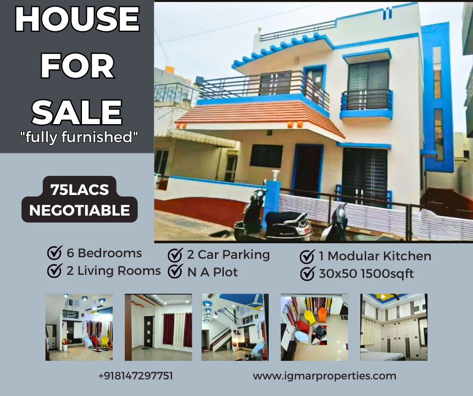 House for Sale at Ujwal Nagar Belgaum 30x50 1500sqft 6 BHK Fully Furnished