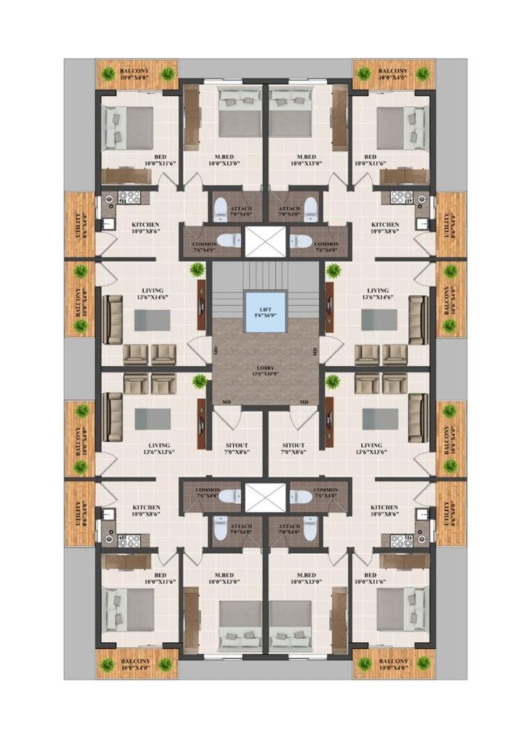 For Sale: 2 BHK, 3BHK Flat in Prime Location Shri Nagar