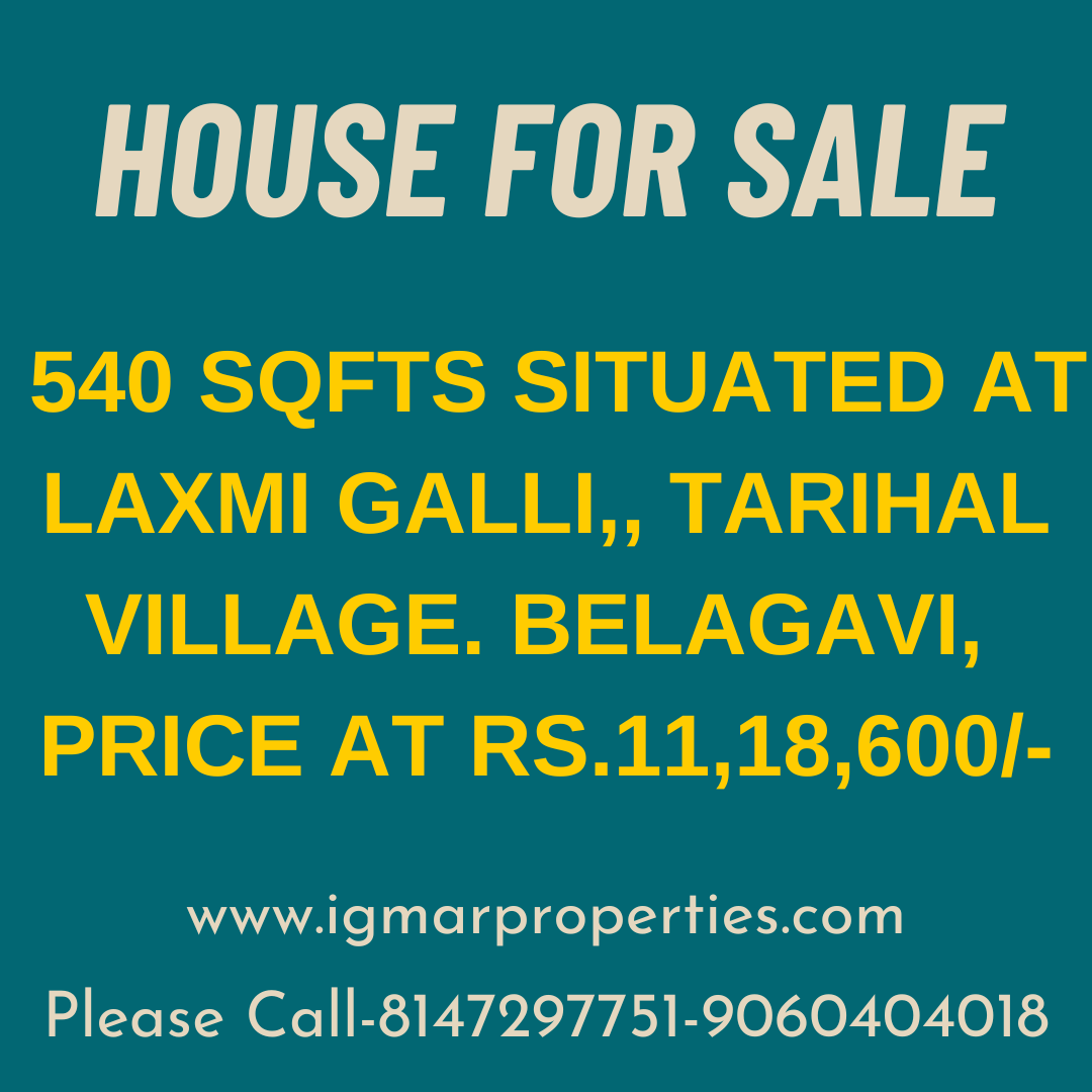 House for sale in Auction at at Laxmi Galli,, Tarihal Village. Belagavi