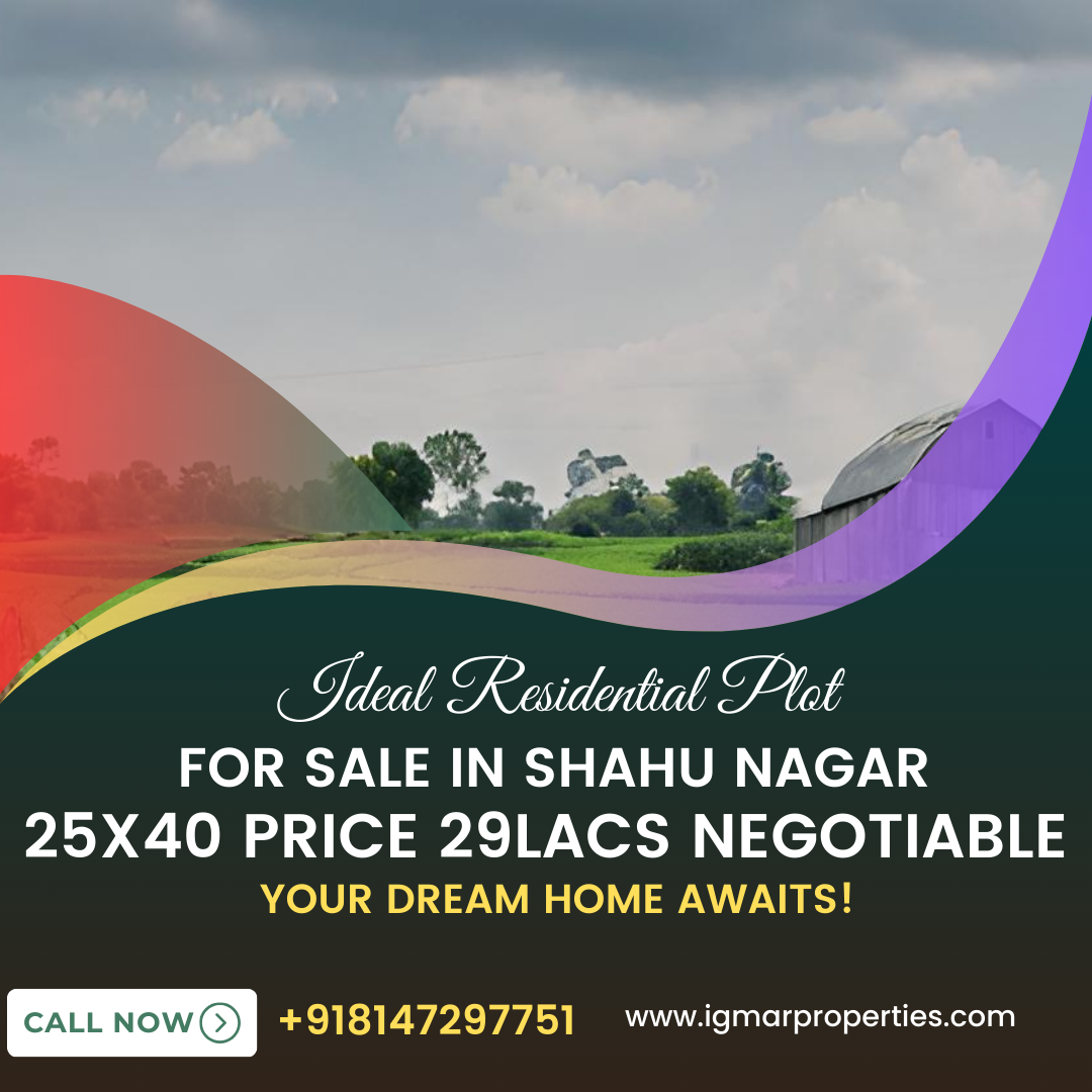 Ideal Residential Plot for Sale in shahu Nagar 25x40 Price 29lacs negotiable