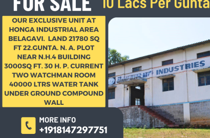 Property For Sale at Honga Industrial Area Belagavi.