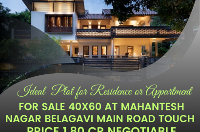 Ideal Plot for Residence or Appartment for Sale 40x60 at Mahantesh Nagar Belagavi Main Road Touch