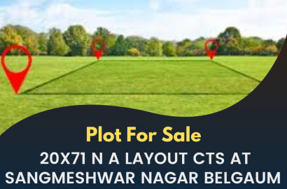 Plot For Sale 20x71 n a layout cts at sangmeshwar nagar belgaum  70 lacs negotiable