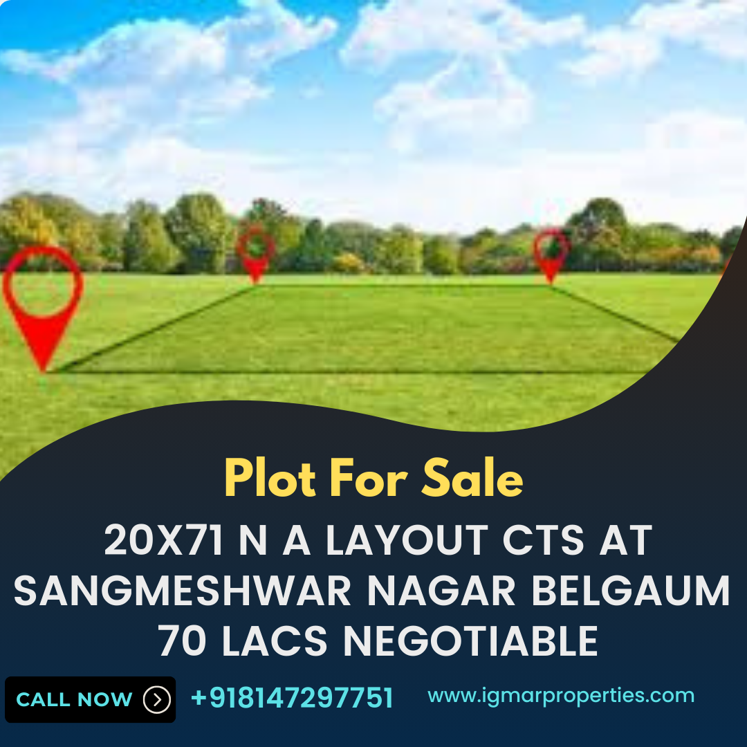 Plot For Sale 20x71 n a layout cts at sangmeshwar nagar belgaum  70 lacs negotiable