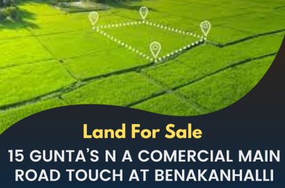 Land For Sale 15 gunta’s N a comercial main road touch at Benakanhalli belgaum