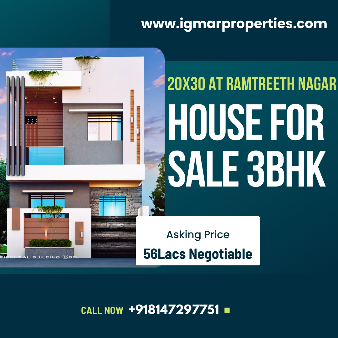 House For Sale 3bhk 20x30 at Ramtreeth Nagar