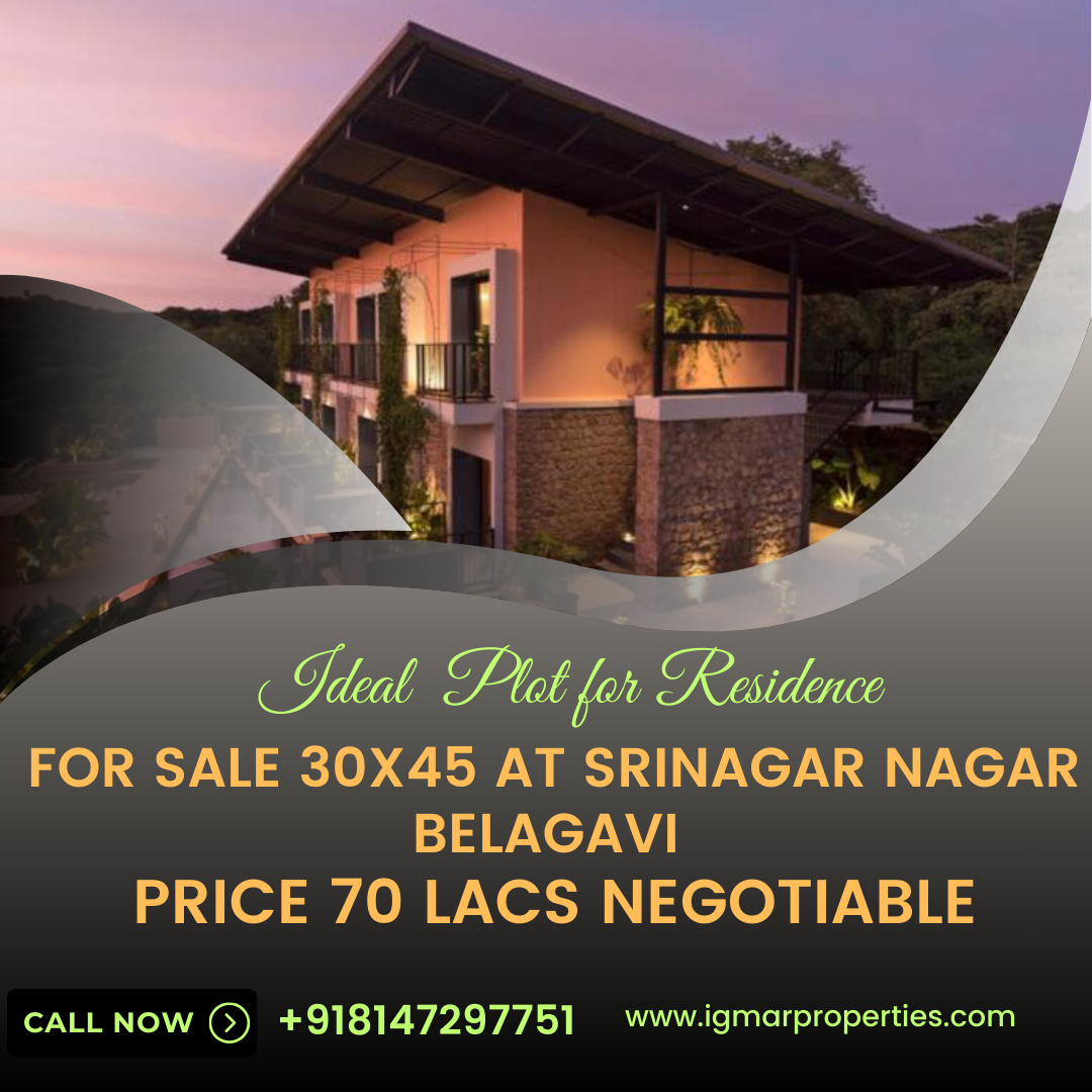 Ideal Plot for Residence for Sale 30x45 at Srinagar Nagar Belagavi