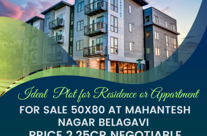 Ideal Plot for Residence or Appartment for Sale 50x80 at Mahantesh Nagar Belagavi