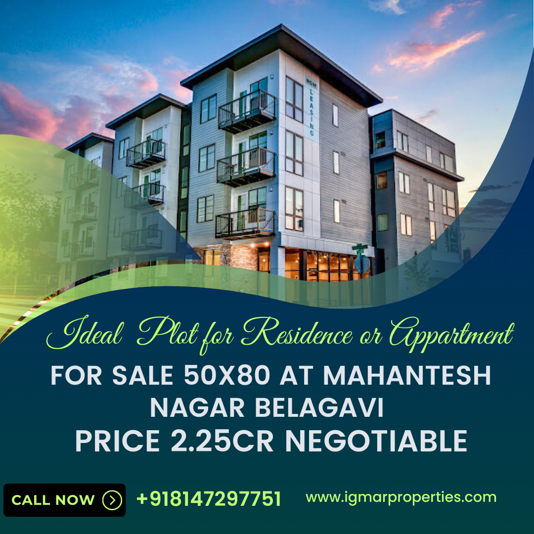 Ideal Plot for Residence or Appartment for Sale 50x80 at Mahantesh Nagar Belagavi