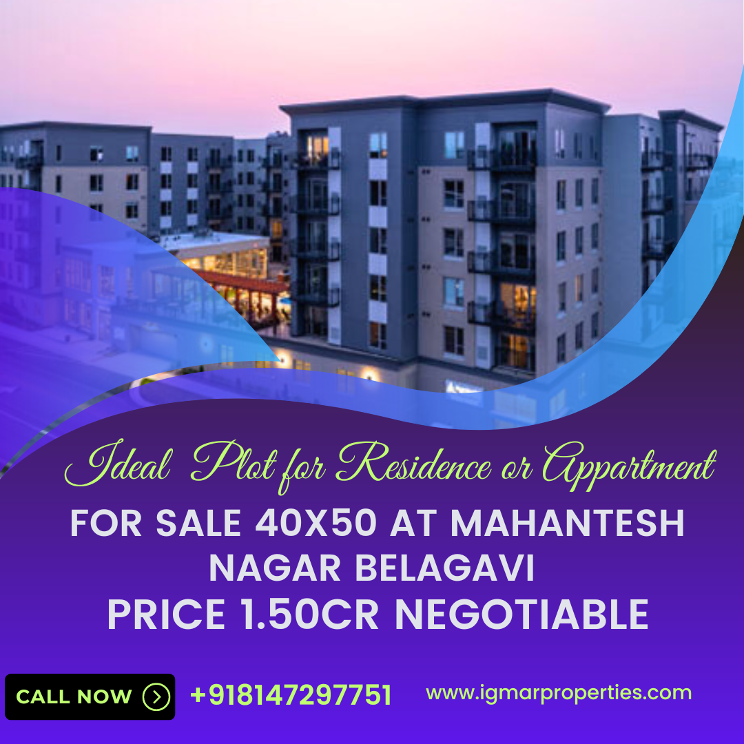 Ideal Plot for Residence or Appartment for Sale 40x60 at Mahantesh Nagar Belagavi