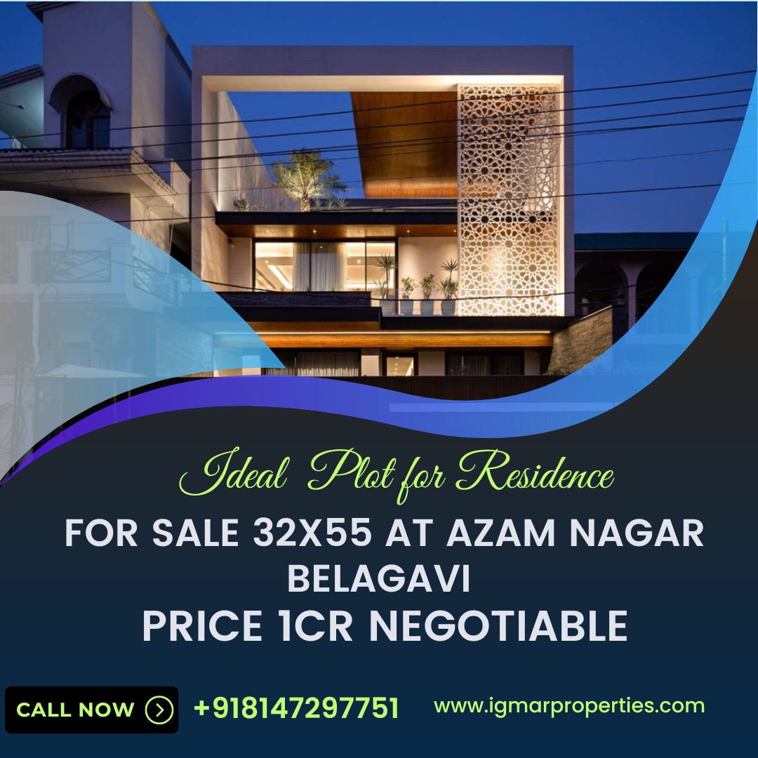 Ideal Plot for Residence for Sale 32x55 at Azam Nagar Belagavi