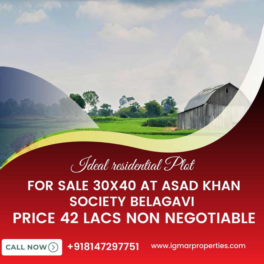 Ideal Residential Plot for Sale 30x40 at Asad Khan Society Belagavi