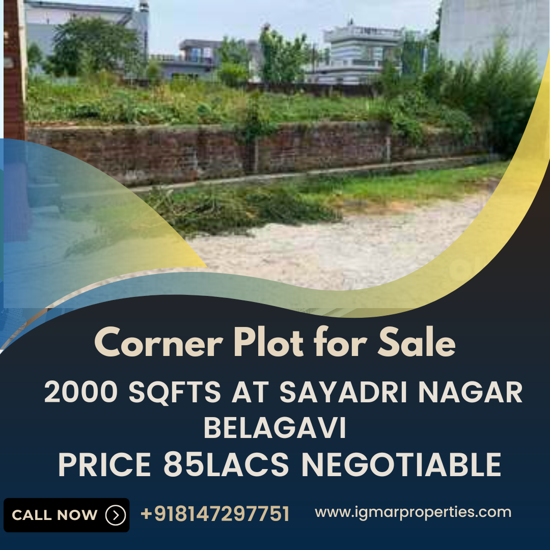 Corner Plot for Sale 2000 Sqfts at Sahyadri Nagar belagavi