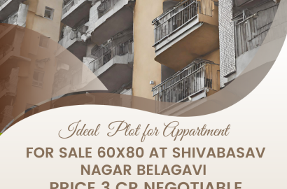 Ideal Plot for Appartment for Sale 60x80 at Shivabasav Nagar Belagavi