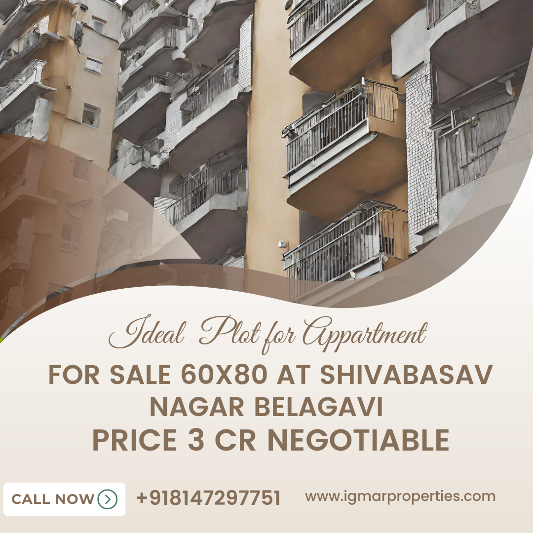 Ideal Plot for Appartment for Sale 60x80 at Shivabasav Nagar Belagavi