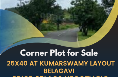 Corner Plot for Sale 20x40 at kumarswamy Layout Belagavi