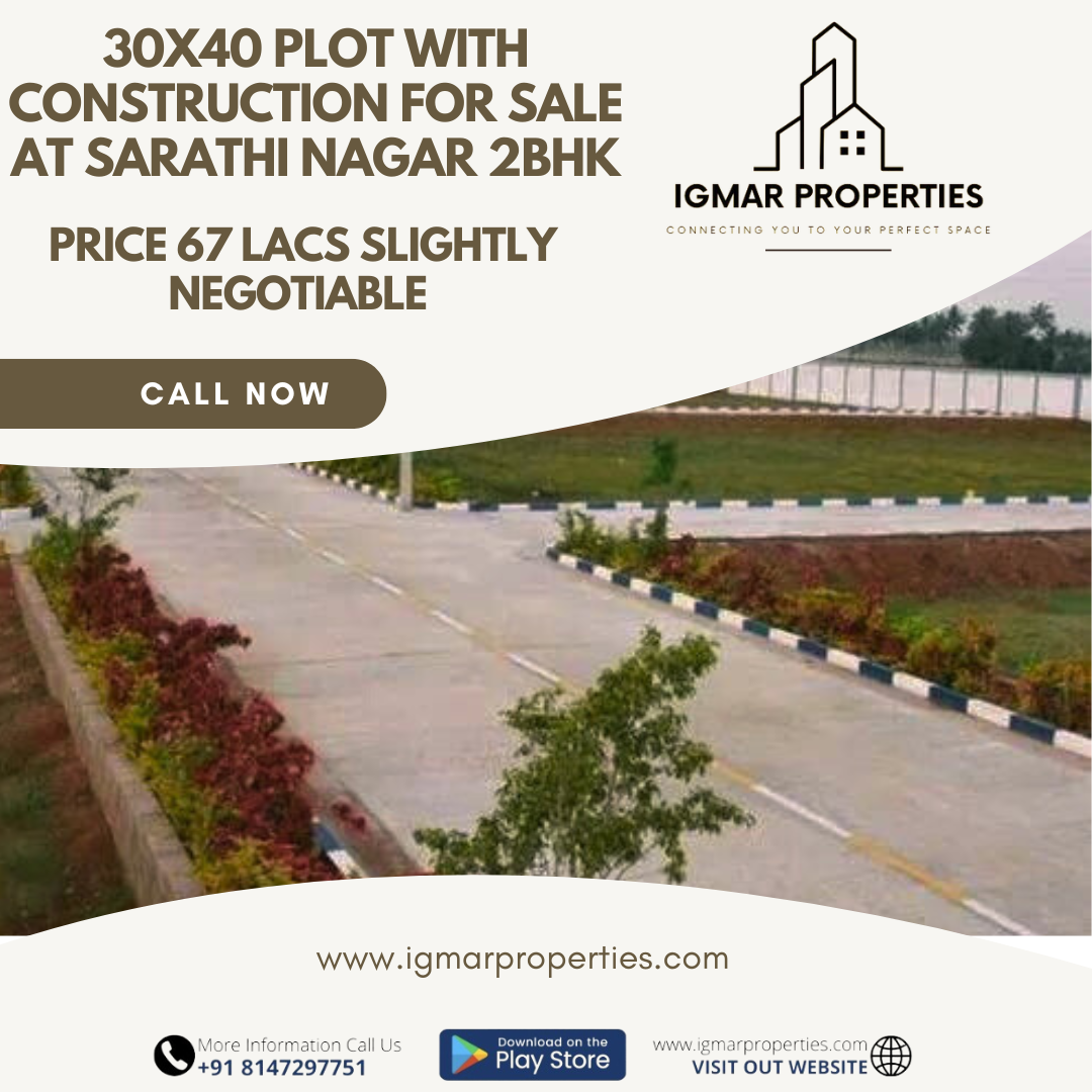 30x40 plot with construction for sale at sarathi nagar 2bhk