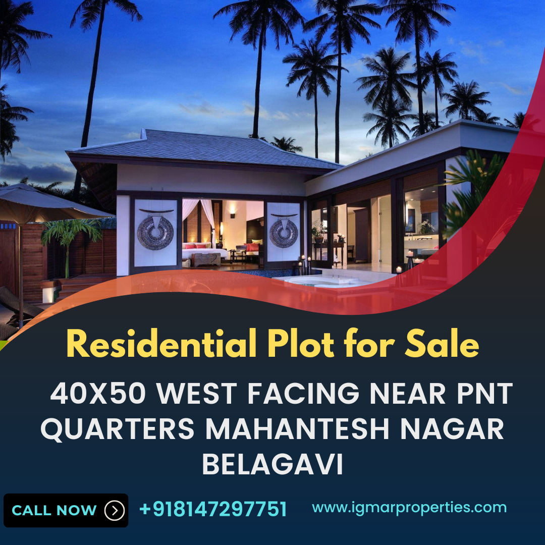 Residential Plot for Sale 40x50 west facing near pnt Quarters mahantesh nagar belagavi