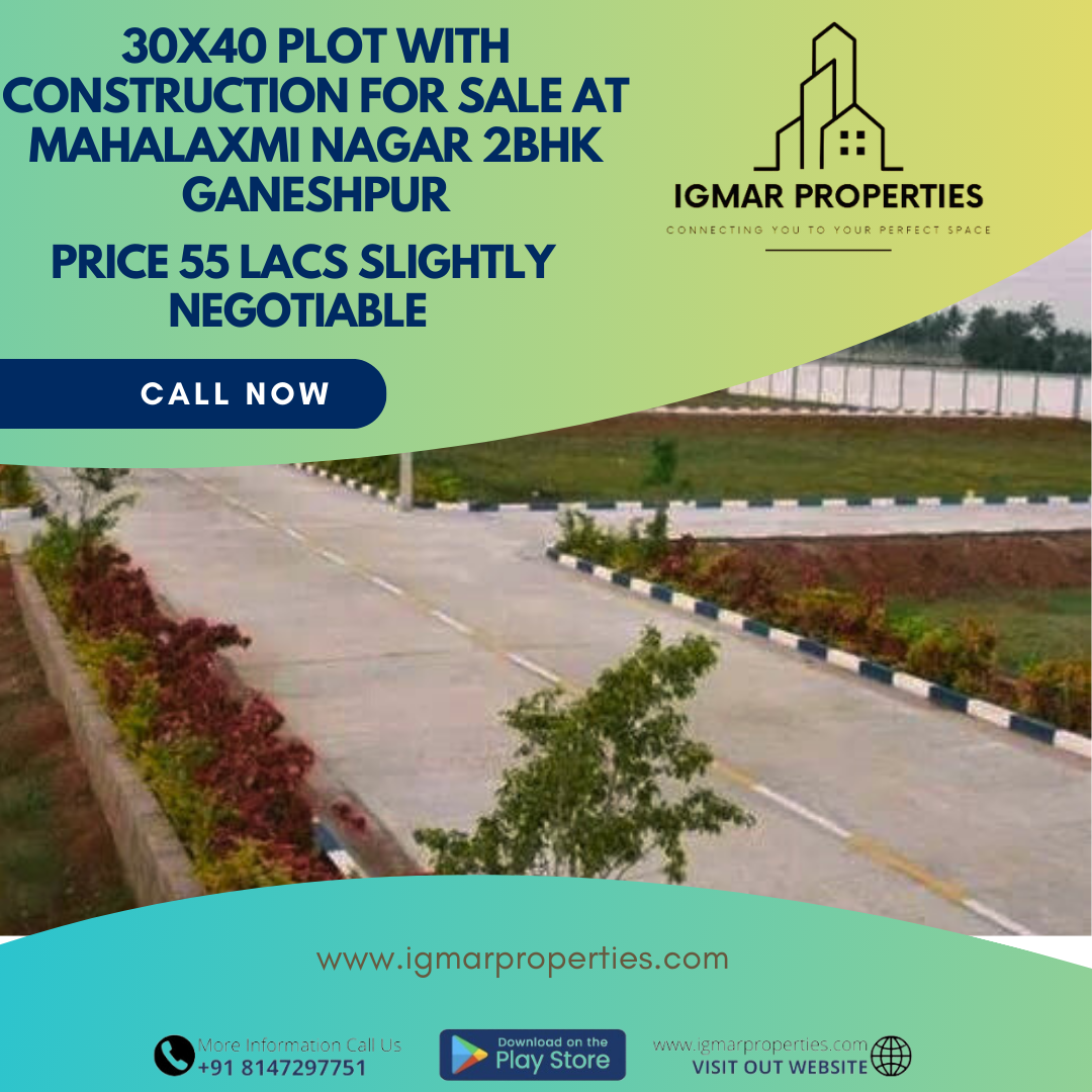 30x40 plot with construction for sale at Mahalaxmi nagar 2bhk Ganeshpur