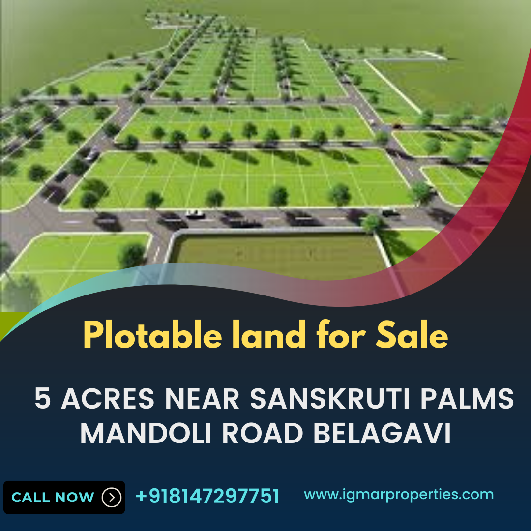 Plotable land for Sale 5 acres near sanskruti palms mandoli road belagavi 10 Lacs Per Gunta