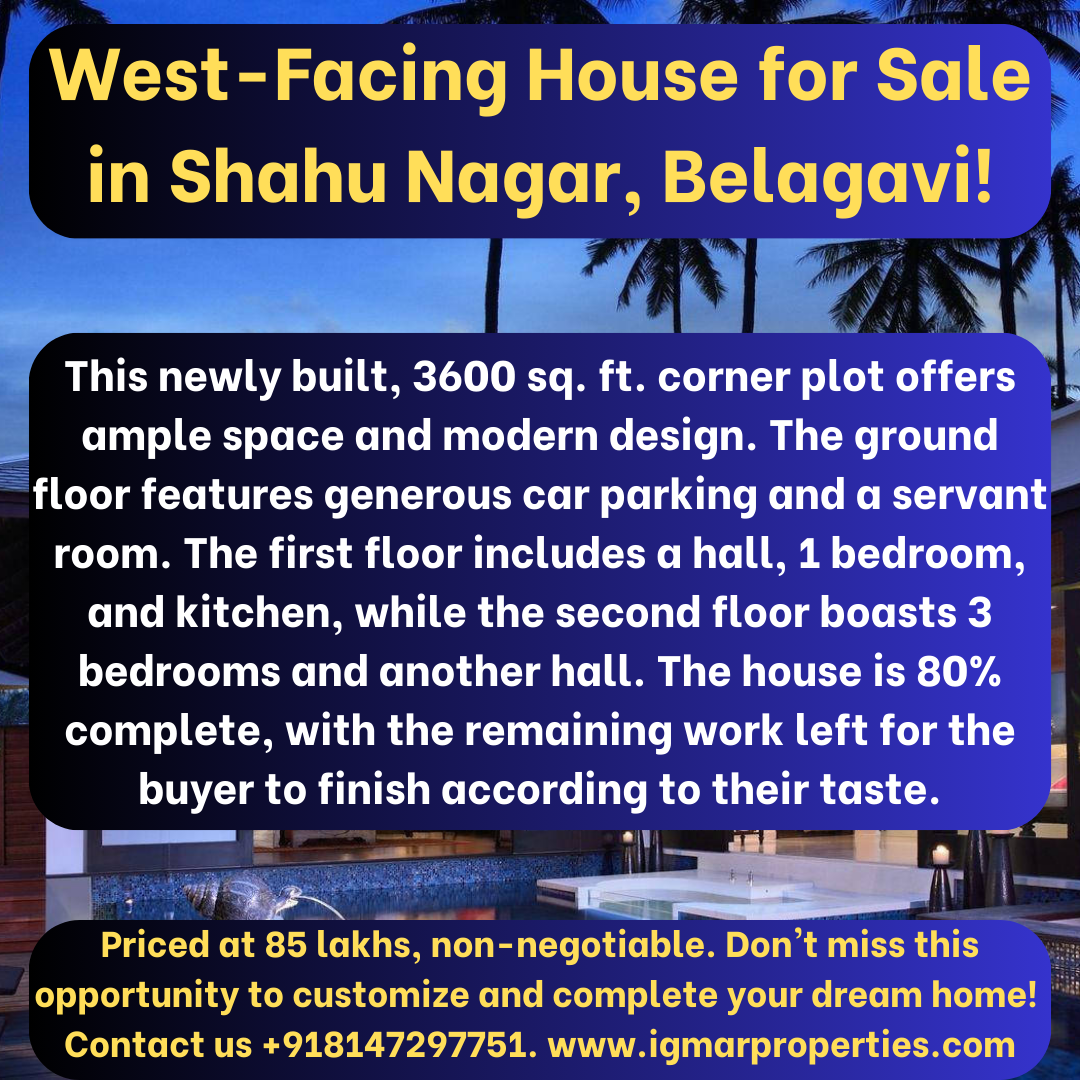 House for Sale at Shahu Nagar 3600 sqfts Corner Plot 4 BHK