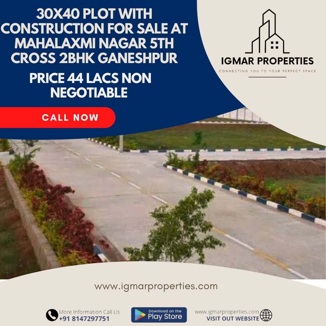 30x40 plot with construction for sale at Mahalaxmi nagar 5th cross 2bhk Ganeshpur