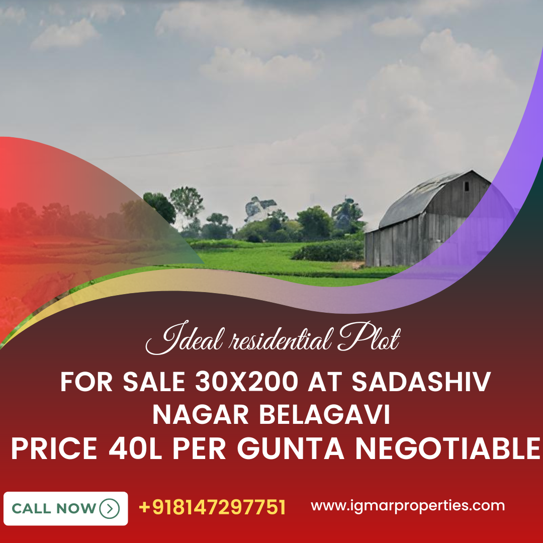 Ideal residential Plot for Sale 30x200 at Sadashiv Nagar Belagavi