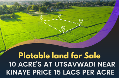 Plotable land for Sale 10 acres at Utsavwadi near Kinaye Belagavi 15 Lacs Per Acre